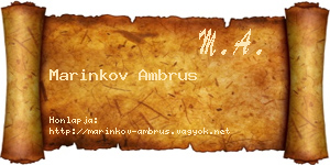 Marinkov Ambrus névjegykártya